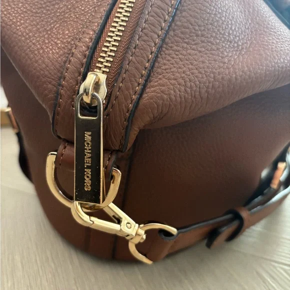 Michael Kors Tan Leather Satchel with Gold Accents - Picture 13 of 16